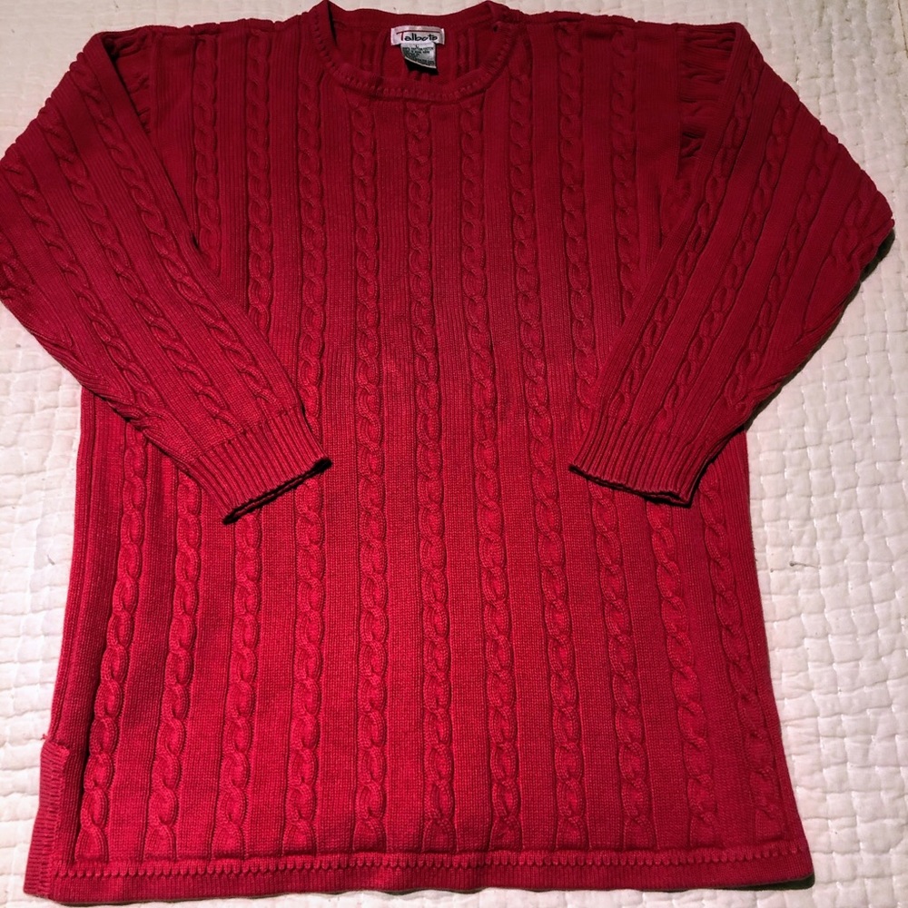 Talbots hot pink cotton sweater